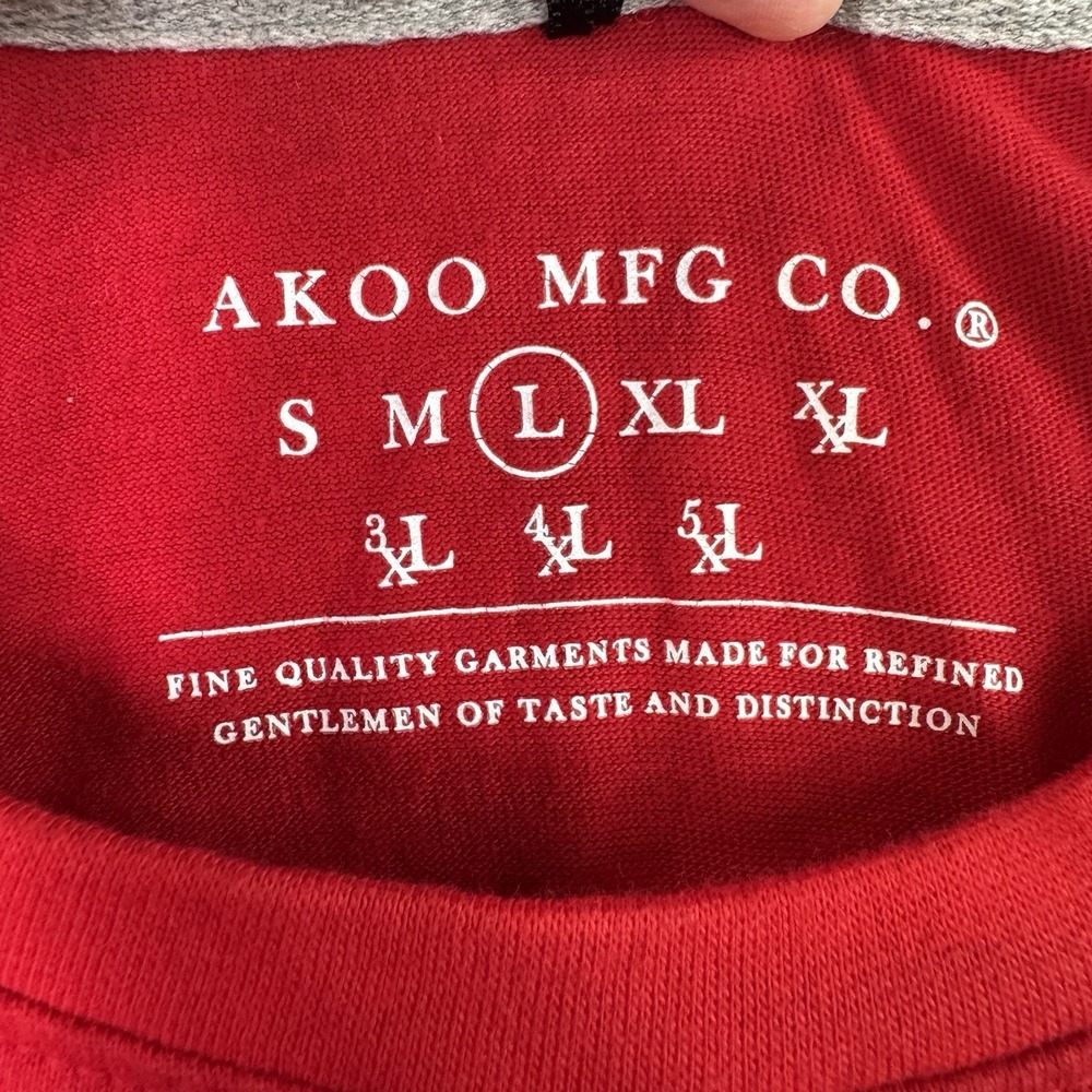 AKOO A King Of Oneself Graphic T-Shirt Mens Large Red Short Sleeve Cotton Tee - Picture 4 of 6